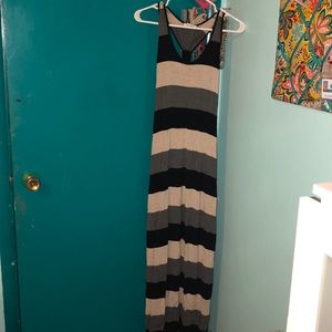 calvin klein striped maxi dress